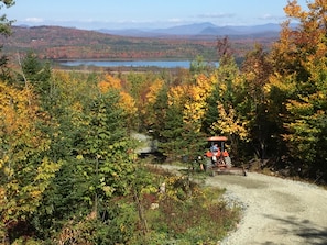 Cherry Pond View and the Mountains during the Fall Color