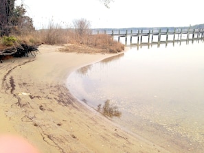 One of two beach areas on the property.  Shown at low tide.