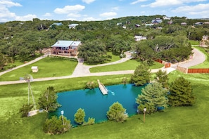 A view from the lakeside of the property.