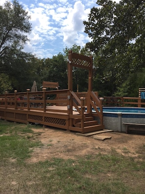 Huge pool deck with 24’ pool!