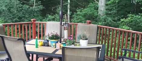 Large Private Deck looking over the woods