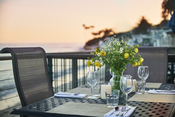 Soak up the sunsets on the patio overlooking the coast!