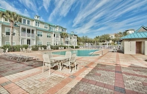 Lots of golf cart parking at the pool if you prefer not to walk. Bring lunch!