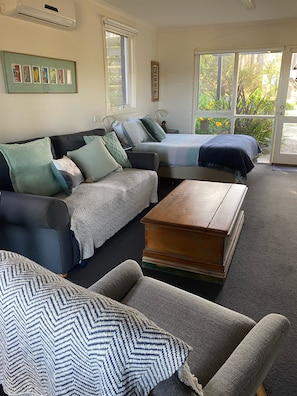 Main living room with double bed