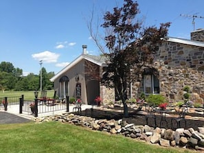 Plenty of outside seating to enjoy in our rock gardens!