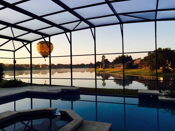 A large private pool with a spa, both can be heated!