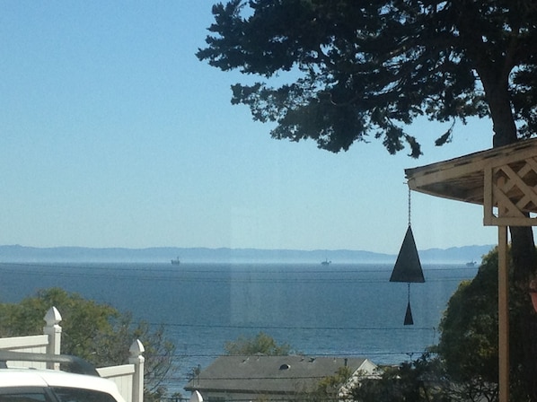 View from living room, kitchen and dining area. Nice Ocean Breeze.  