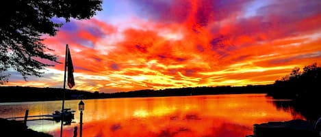 Another beautiful sunset from our lakefront dock over Arrowhead Lake. 