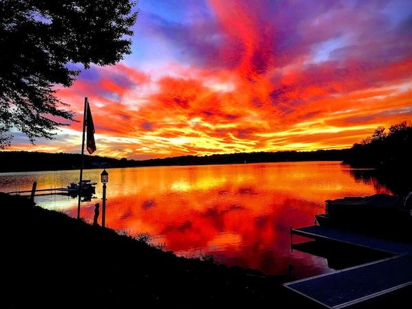 Another beautiful sunset from our lakefront dock over Arrowhead Lake. 