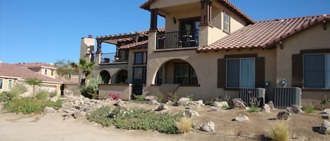 Condo building facing sea