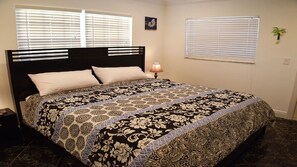 Beautiful King size bed where you can enjoy a vivid large flat screen television