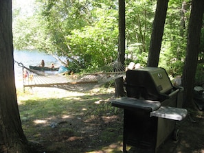 Hammock and Weber gas grill