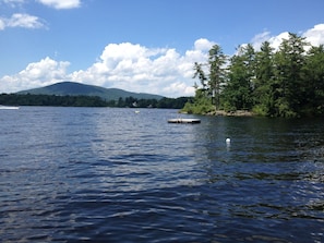 View from dock, private cove with float to swim to