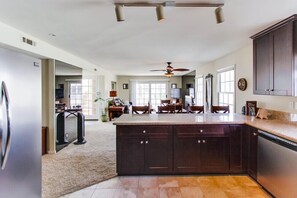 California style kitchen with spacious floor plan