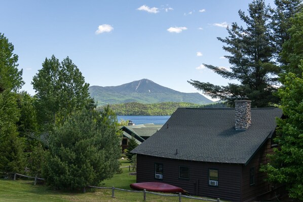 A great view from our resort, that's Lake Placid and Whiteface Mountain!