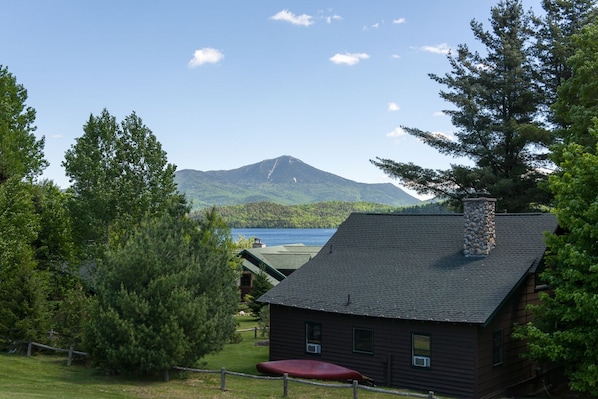 A great view from our resort, that's Lake Placid and Whiteface Mountain!