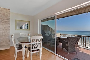 Oceanfront indoor and outdoor dining area