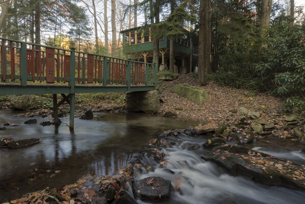 Bridge leading to Creekside Cottage