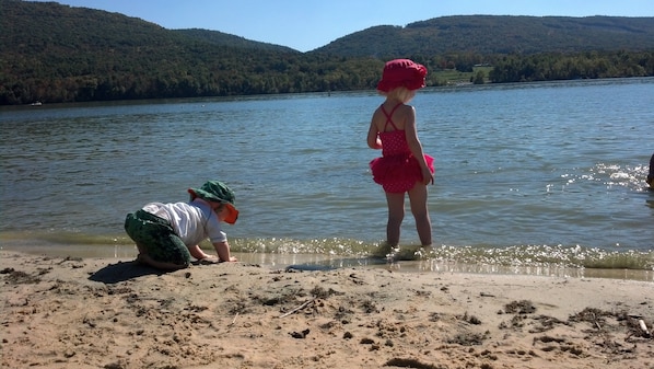 Our children enjoying the beach at Bald Eagle State Park
