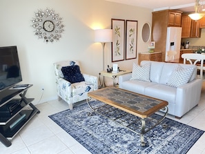Watch TV or the dolphins playing in the Gulf - your choice.