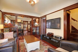 living room with view to dining