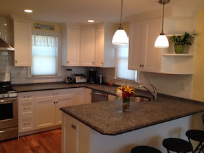 Kitchen with granite countertops