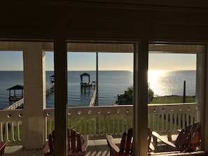 Sunrise view of the bay from 2nd floor living room
