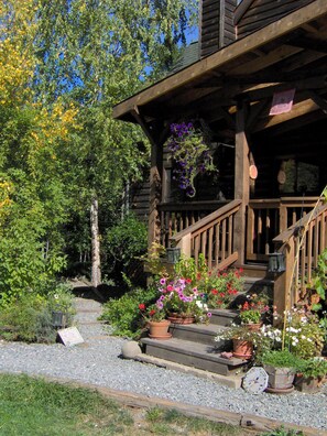 Side of house facing the pond