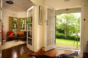 Lounge and garden from the hallway