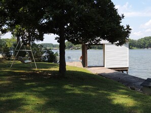 Single boathouse and swing.