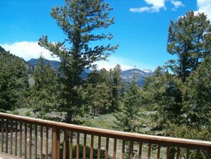 The view toward Rocky Mountain National Park. All living areas and bedrooms share this view and every window in the house has a view.