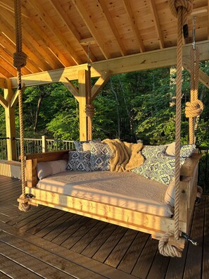 New pavilion and hanging day bed just added!