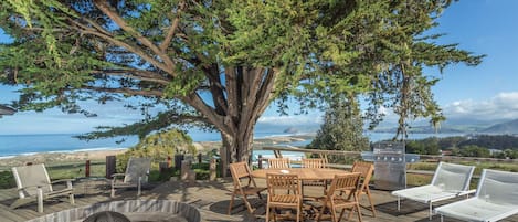 Large deck with views toward Morro Bay