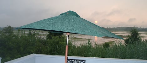 Meadow view at high tide.  The complex is designated as a Wildlife Habitat.