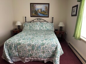 2nd queen bedroom with view of mountains on 2nd floor