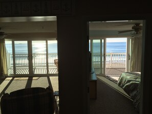 View from living room (left) and master bedroom (right)
