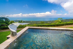 Newly remodeled pool with whale tail fountain!