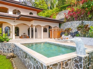 Pool looking towards the master suite.
