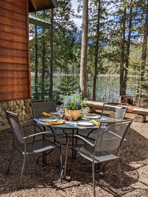 Outdoor Table, Chairs and Grill