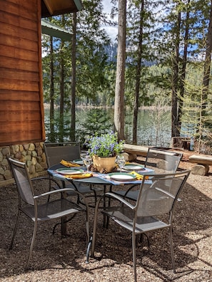 Outdoor Table, Chairs and Grill