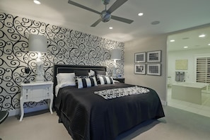 Romantic Master Bedroom with 52 inch TV, gorgeous master ensuite and w/i closet