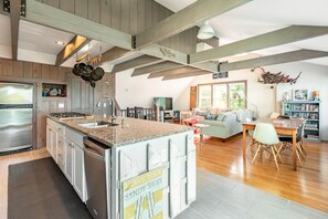 A view of the great room from the slider