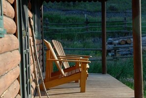 Adirondack chairs on the porch