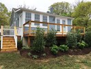 Back yard looking up to deck