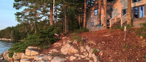 House and deck from the rocks