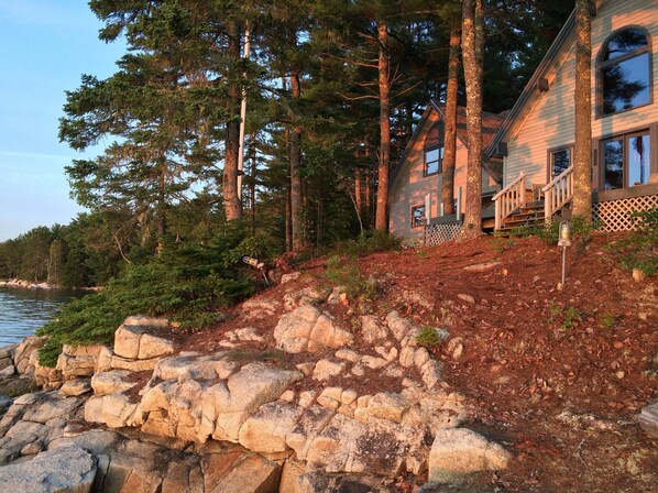 House and deck from the rocks