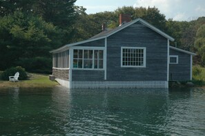 View from the water during hight tide