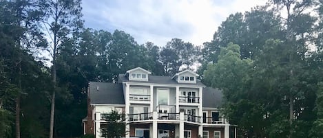 Lake house & dock from water