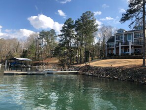  View of dock & house from water