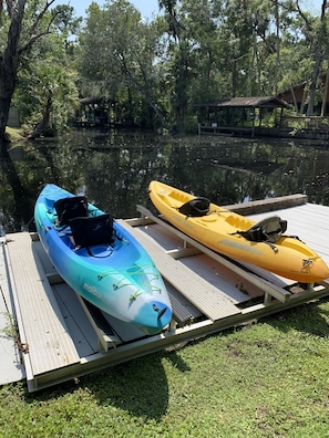 Tandem kayaks for guests to use